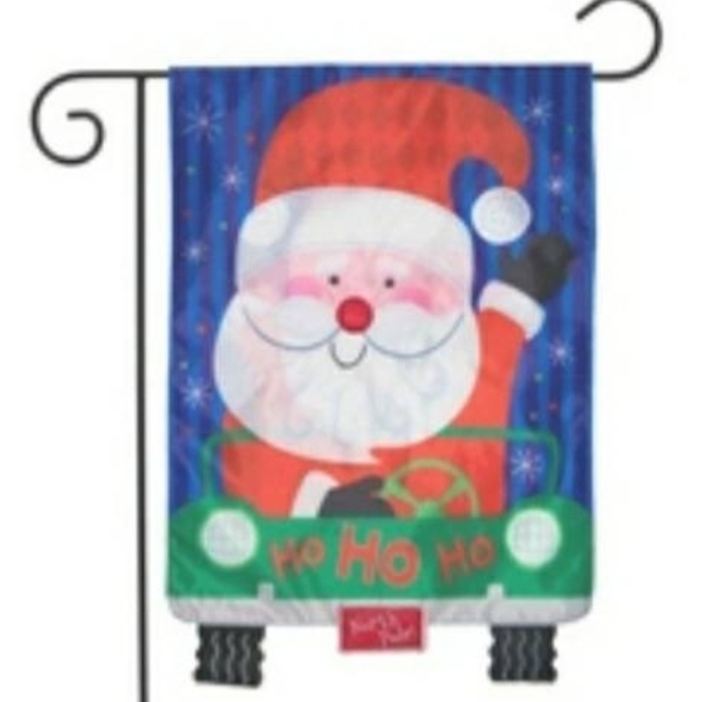 Santa Claus Garden Flag - Red, Green, Blue
